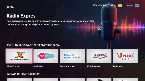 Magio TV sa roz&scaron;iruje o rozhlasov&eacute; stanice