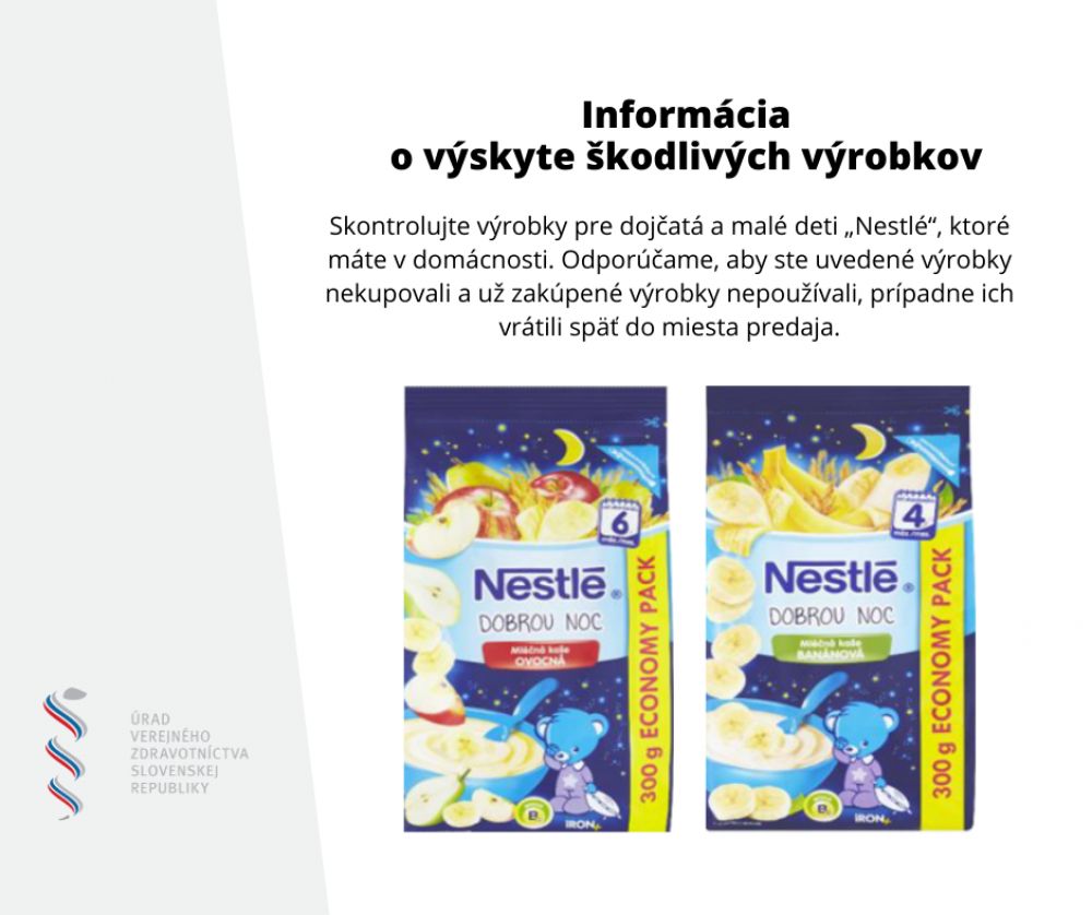 ÚVZ SR: Pozor na tieto výrobky zn. Nestlé