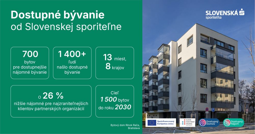 Slovenská sporiteľňa spolu so SIHom rozširujú riešenia pre dostupné nájomné bývanie. Prenajali už viac ako 400 bytov